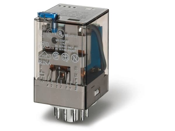 Finder 60.13.9.110.0070 Stikrelæ 110 V/DC 10 A 3 x omskifter 10 stk