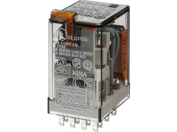 Finder 55.34.8.048.0054 Stikrelæ 48 V/AC 7 A 4 x omskifter 1 stk