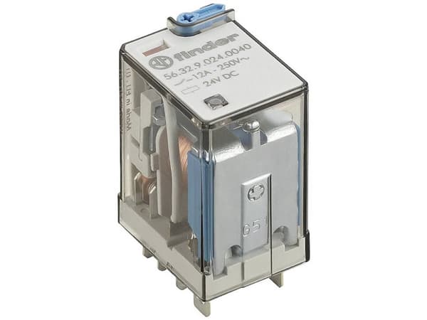 Finder 56.32.9.024.0074 Stikrelæ 60 V/DC 12 A 2 x omskifter 1 stk
