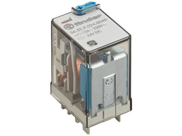 Finder 56.32.9.012.0090 Stikrelæ 12 V/DC 12 A 2 x omskifter 1 stk