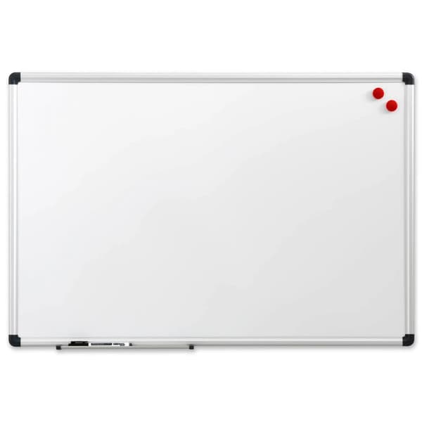 Whiteboard 50x35 cm magnetisk med aluminiumsramme inkl. 1 marker og 2 magneter