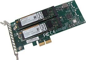 Fujitsu PDUAL CP100 - Adapter för lagringsfack - utökningsfack till 2 x M.2 - M.2 Card - PCIe - för PRIMERGY RX2530 M6, RX2540 M6