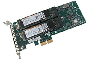 Fujitsu PDUAL CP100 - Adapter för lagringsfack - utökningsfack till 2 x M.2 - M.2 Card - PCIe - för PRIMERGY RX2530 M6, RX2540 M6