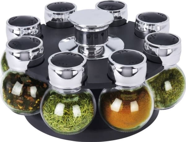 Utmerket Houseware SPICE stativ, hylle, krydderhylle, 8x universalbeholdere