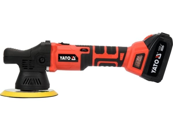 Yato YT-82920, Roterande polermaskin för bilen, 5000 RPM, Svart, Röd, 1,8 kg, Batteri
