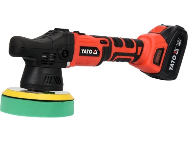 Yato YT-82920, Roterande polermaskin för bilen, 5000 RPM, Svart, Röd, 1,8 kg, Batteri
