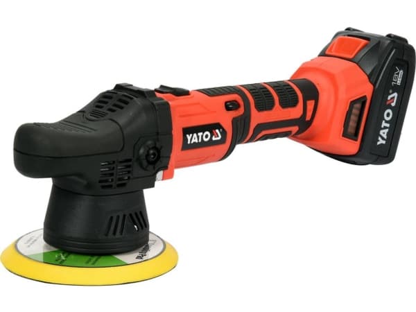 Yato YT-82920, Roterande polermaskin för bilen, 5000 RPM, Svart, Röd, 1,8 kg, Batteri