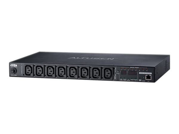ATEN PE8108G-ATA-G, Mitattu, Kytkimellinen, 1U, Vaaka, Metalli, Musta, 8 AC-pistorasia(a)