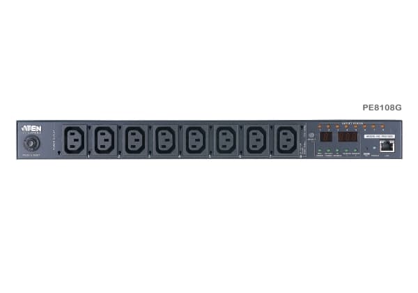 ATEN PE8108G-ATA-G, Mitattu, Kytkimellinen, 1U, Vaaka, Metalli, Musta, 8 AC-pistorasia(a)