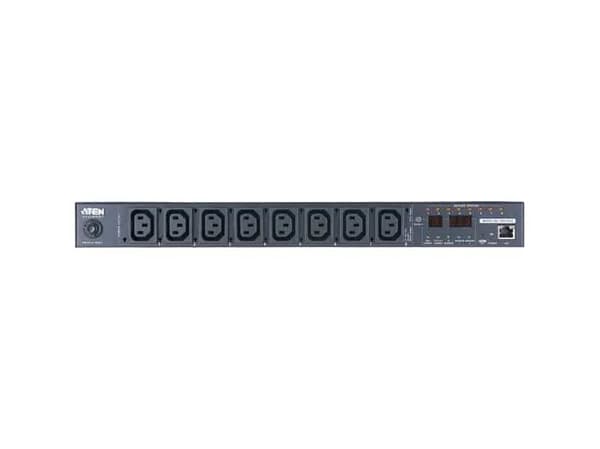 ATEN PE8108G-ATA-G, Mitattu, Kytkimellinen, 1U, Vaaka, Metalli, Musta, 8 AC-pistorasia(a) musta