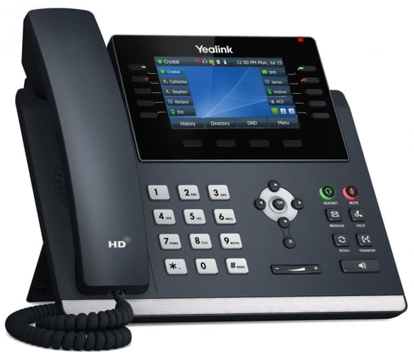 Yealink SIP-T46U - VoIP-telefon med anrops-ID - treveis anropskapasitet - SIP, SIP v2 - 16 linjer - klassisk grå