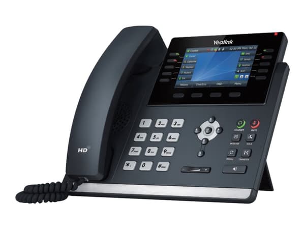 Yealink SIP-T46U - VoIP-telefon med anrops-ID - treveis anropskapasitet - SIP, SIP v2 - 16 linjer - klassisk grå Grå