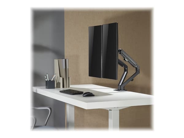 HAGOR Easy Flex Dual - Stativ - full bevegelse dobbelarm - for 2 LCD-skjermer - svart - skjermstørrelse: 17"-27" - skrivebordsmonterbar Sort