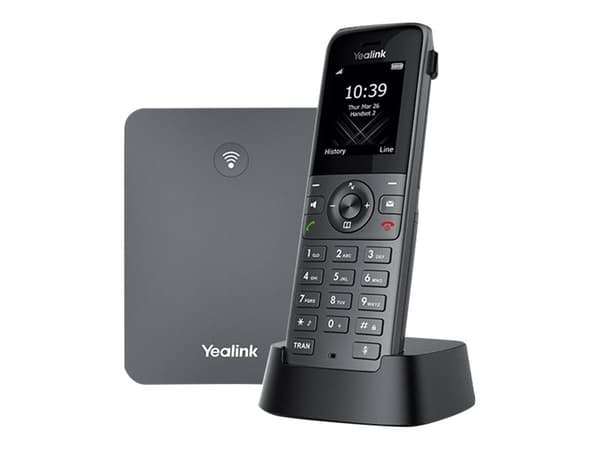 Yealink W73P - Trådlös VoIP-telefon med nummerpresentation - DECT - 3-riktad samtalsförmåg - SIP, SIP v2, RTCP-XR, VQ-RTCPXR - klassiskt grå, rymdgrå