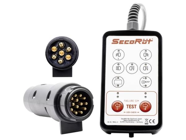 SecoRüt 70241-2 Prüfbox für Anhängersteckdose / Zugfahrzeug 12 Volt 7 und 13 polig Stikdåsetester til anhænger 12 V