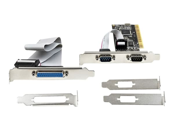 StarTech.com PCI Serial Parallel Combo Card with Dual Serial RS232 Ports (DB9) & 1x Parallel LPT Port (DB25), PCI Combo Adapter Card, PCI Expansion C