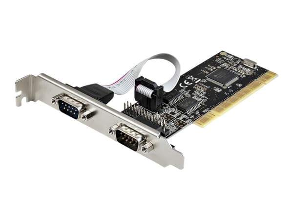 StarTech.com RS232 PCI-kort - PCI til 2 serielt portkort - PCI 2-ports DB9 serielt kontrollerkort RS232 - grensesnittkort - PCI-utvidelse - Utvidelse Sort