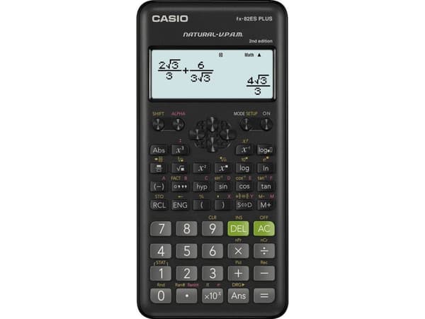 Casio FX-82ES PLUS-2, Ficka, Vetenskapsfunktion, 12 siffror, Batteri, Svart Svart