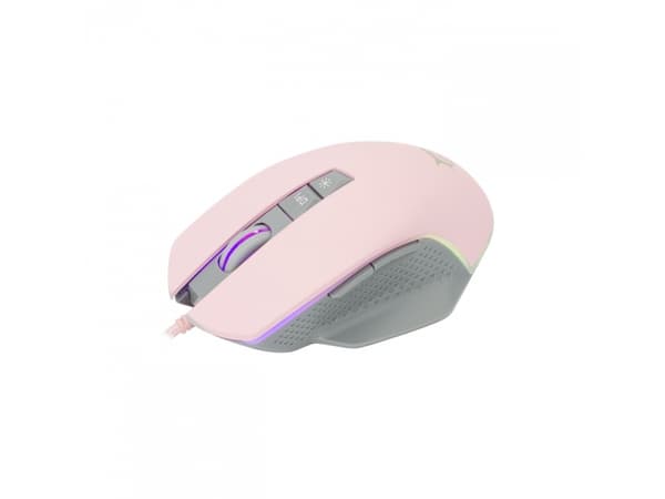White Shark GARETH Pink, högerhand, Optisk, USB Type-A, 6400 DPI, Grå, Rosa