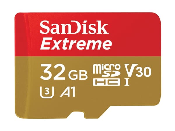 SanDisk Extreme - Flash-minneskort (adapter, microSDHC till SD inkluderad) - 32 GB - A1 / Video Class V30 / UHS-I U3 / Class10 - microSDHC UHS-I