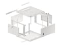 Miniatyrbilde 5 av 5: Lanberg WF01-6606-00S - Rack skap - veggmonterbar - grå, RAL 7035 - 6U - 19"