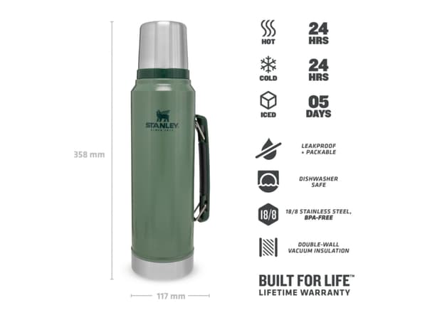 Stanley 10-08266-001, 1 l, Grön, Rostfritt stål, 24 h, 24 h, Camping