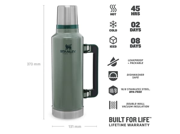 Stanley 10-07934-003, 1,9 L, Vihreä, Ruostumaton teräs, 45 h, 48 h, Telttailu