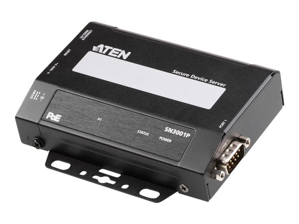ATEN Altusen SN3000-serien SN3001P - Enhetsserver - 100Mb LAN, RS-232 Sort