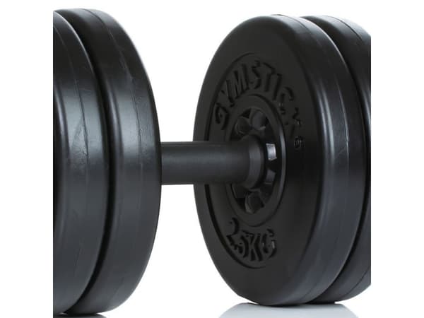 Gymstick 61122-15, Säädettävä käsipaino, Musta, Vinyyli, Betoni, Vinyyli, 15 kg, 2,5 kg