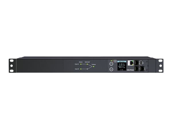 CyberPower Switched ATS PDU44005 - Strømfordelerenhet (kan monteres i rack) - AC 200-240 V - enkeltfase - serial, Ethernet - inngang: 2 x IEC 60320 C