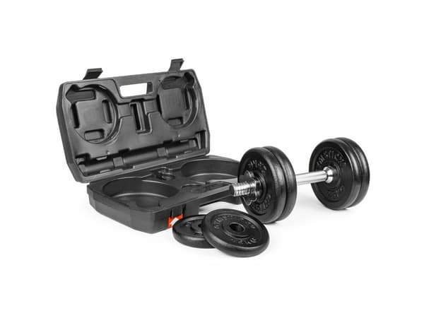 Gymstick 61070-15, justerbar dumbbell, Sort, Strykejern, Stål, 15 kg, 410 mm, 225 mm