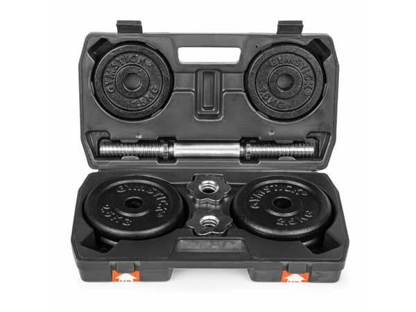 Gymstick 61070-15, justerbar dumbbell, Sort, Strykejern, Stål, 15 kg, 410 mm, 225 mm