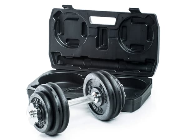 Gymstick 61070-15, justerbar dumbbell, Sort, Strykejern, Stål, 15 kg, 410 mm, 225 mm
