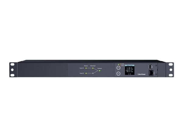 CyberPower Metered ATS Series PDU24004 - Strømfordelerenhet (kan monteres i rack) - AC 200-240 V - enkeltfase - serial - inngang: 2 x IEC 60320 C14 -