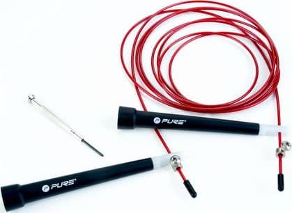 Pure2Improve Steel skipping rope Speed Rope red