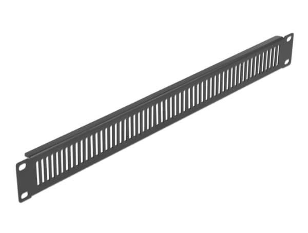 Delock - Rackpanel (vertikal) - med ventlasjonsspor - svart - 1U - 19"