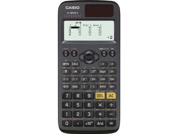 Casio FX-85DE X ClassWiz, Ficka, Vetenskapsfunktion, 12 siffror, 17 linjer, Batteri/solcell, Svart
