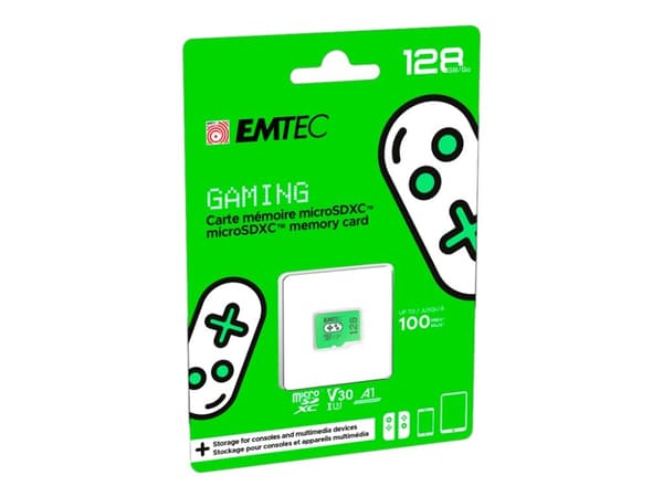 EMTEC Gaming - Flashminnekort - 128 GB - A1 / Video Class V30 / UHS-I U3 - microSDXC UHS-I - grønn