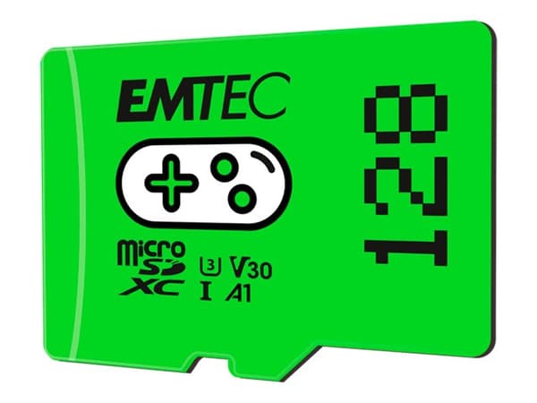 EMTEC Gaming - Flashminnekort - 128 GB - A1 / Video Class V30 / UHS-I U3 - microSDXC UHS-I - grønn