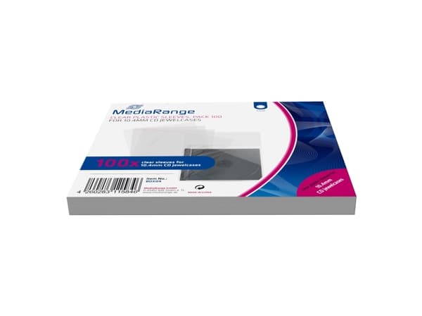 MediaRange BOX04, Sleeve til laptop, 1 disker, Gjennomsiktig, Plast, 120 mm, Støvresistent