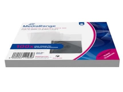 MediaRange BOX04, Sleeve til laptop, 1 disker, Gjennomsiktig, Plast, 120 mm, Støvresistent