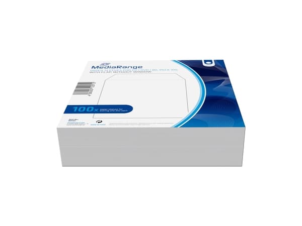 MediaRange - CD/DVD-muffe - kapasitet: 1 CD/DVD - hvit (en pakke 100)