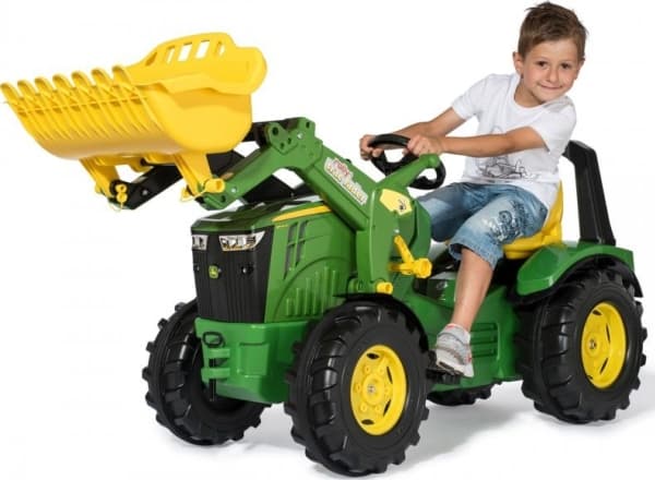 Rolly Toys John Deere pedaltraktor X-Trac Premium bøtte stille hjul