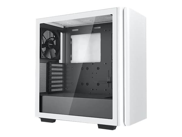 DeepCool CK500 WH - Mid tower - utökad ATX - genomskinlig sidopanel (härdat glas) - ingen strömförsörjning (ATX / PS/2) - vit - USB/ljud