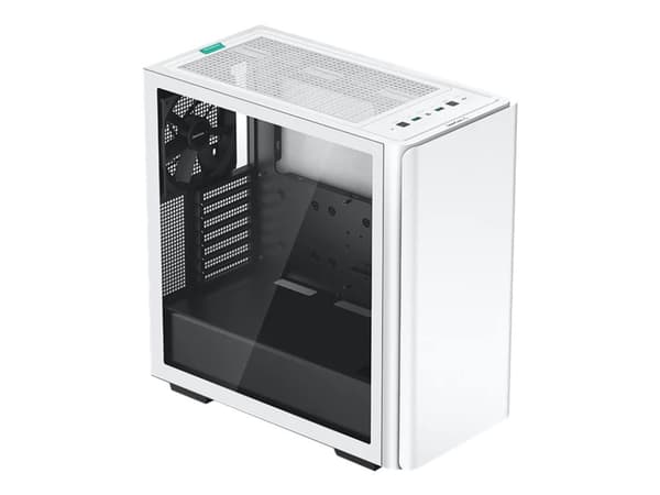 DeepCool CK500 WH - Mid tower - utökad ATX - genomskinlig sidopanel (härdat glas) - ingen strömförsörjning (ATX / PS/2) - vit - USB/ljud