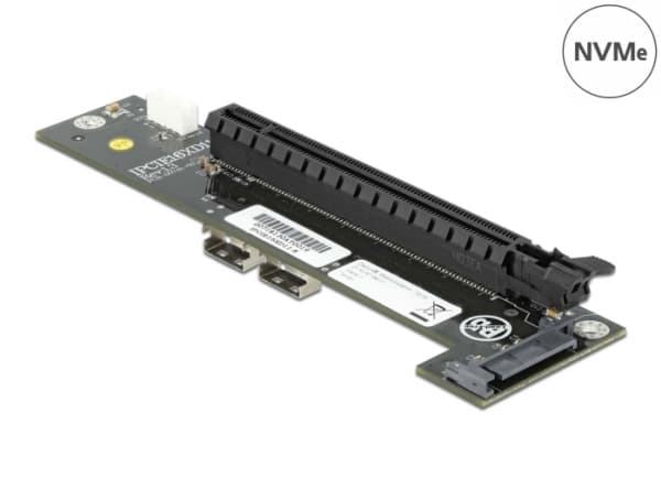 Delock Converter 2 x SFF-8654 til PCIe x16 Bifurcation - grensesnittadapter - PCIe 4.0 x16 (NVMe) - SAS