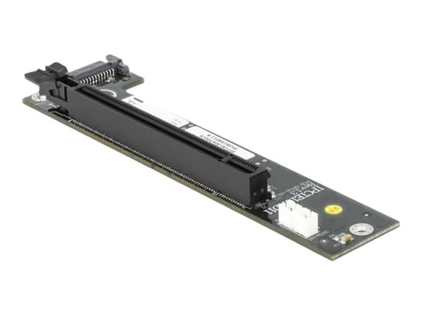 Delock Converter 2 x SFF-8654 til PCIe x16 Bifurcation - grensesnittadapter - PCIe 4.0 x16 (NVMe) - SAS Sort