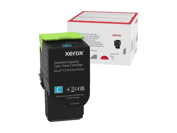 Xerox C310/C315, normaali syaani värikasetti (2 000 sivua), 2000 sivua, Syaani, 1 kpl