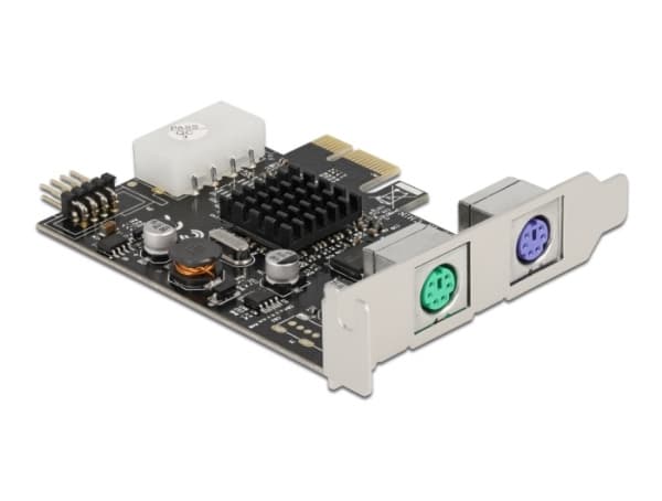 Delock - USB/ PS/2 adapter - PCIe lavprofil - USB 2.0 (internt) x 1 + PS/2 tastatur x 1 + PS/2 mus x 1