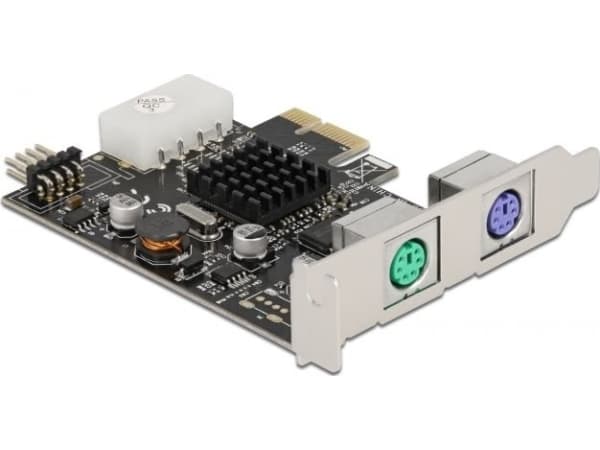Delock - USB/ PS/2 adapter - PCIe lavprofil - USB 2.0 (internt) x 1 + PS/2 tastatur x 1 + PS/2 mus x 1